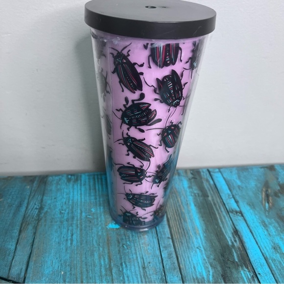 Starbucks Beetle Tumbler Bug Roach Pink Missing Straw HTF Rare Flawed - Picture 6 of 13